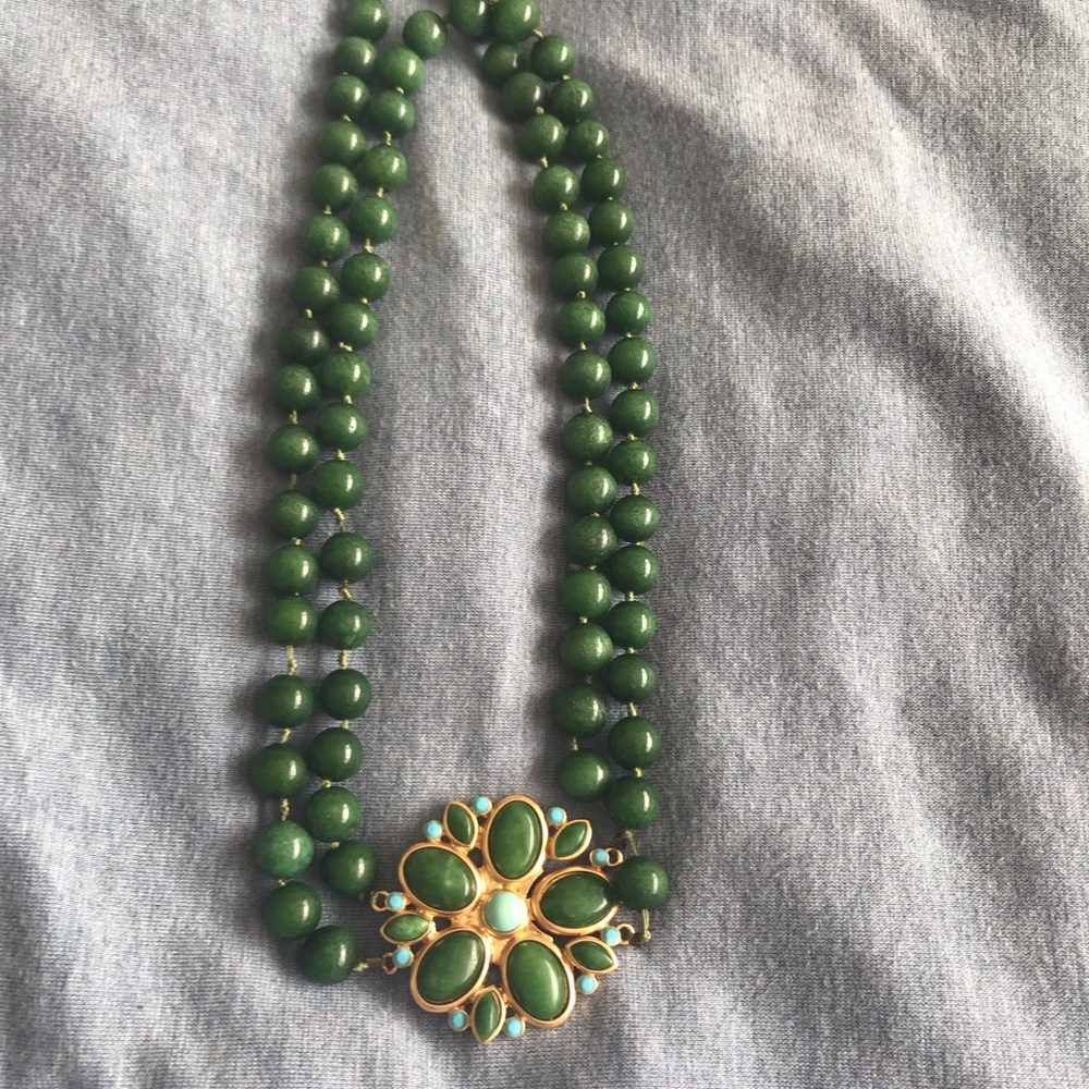 Unique Flower Clasp Statement Necklace - image 1